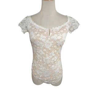 Victoria's Secret White Lace Bodysuit